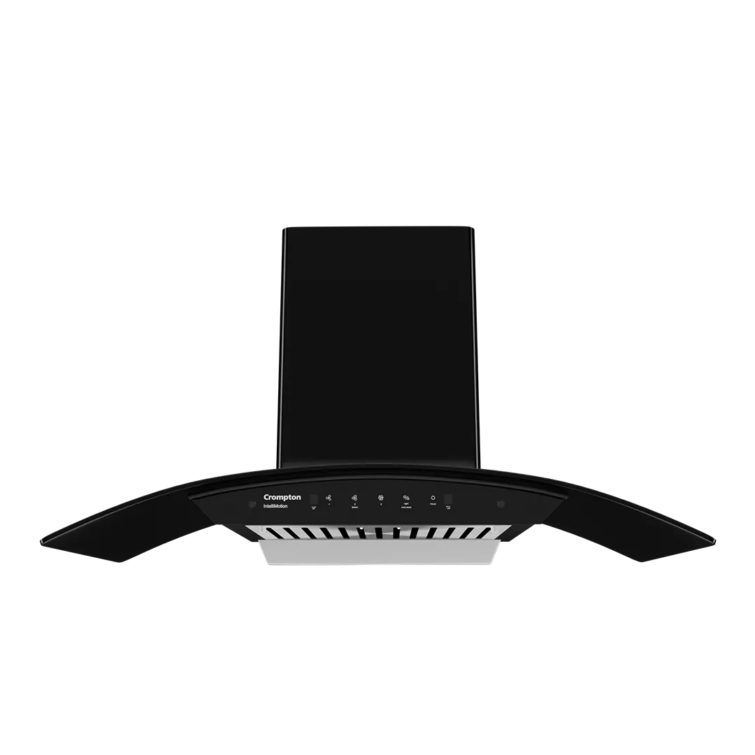 Crompton IntelliMotion Curved 90 cm Baffle Filter Chimney