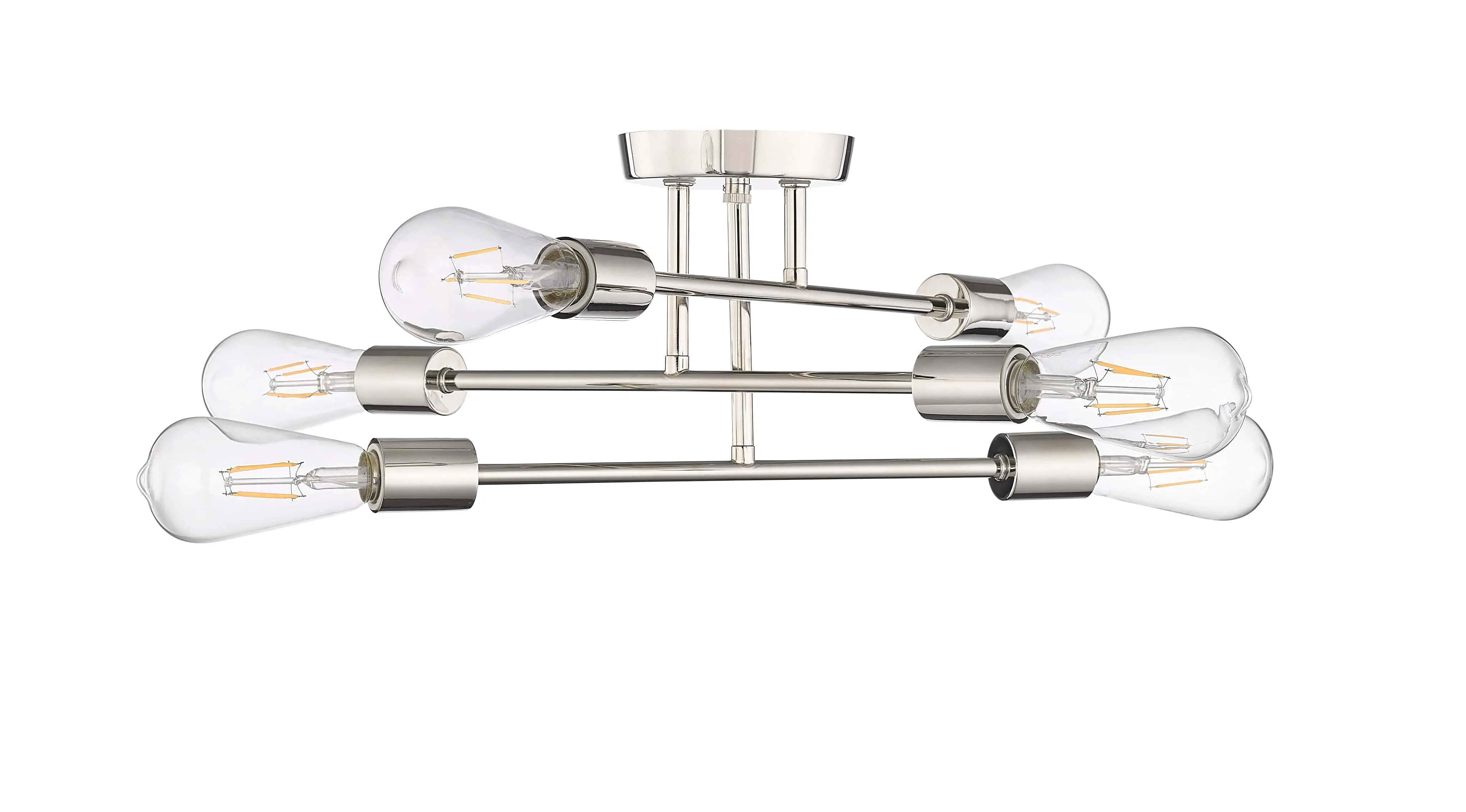 Decco Semi-Flush Mount Fixture - Polished Nickel - 16.75in. Diameter - E26 Medium Base