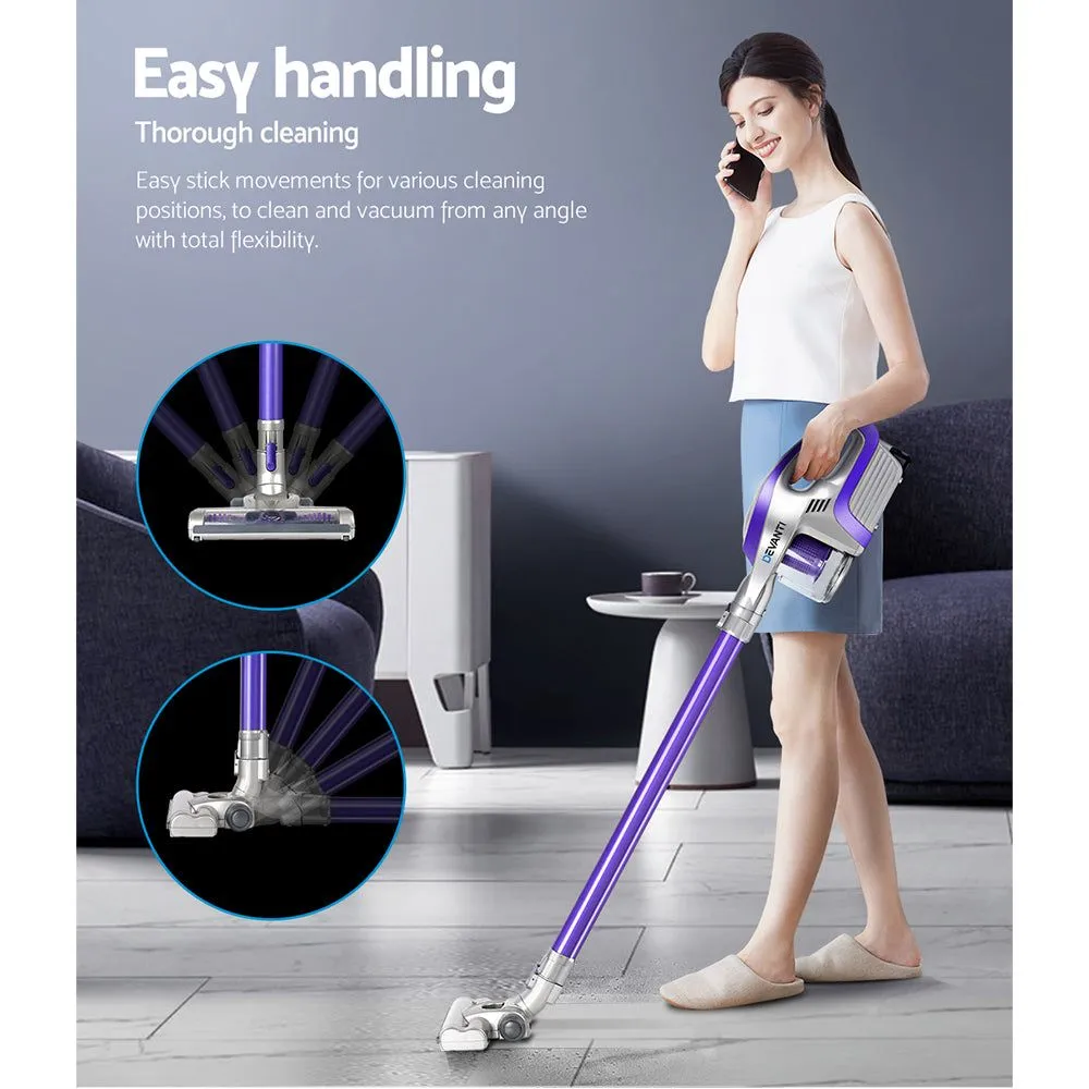 Devanti Cordless Stick Vacuum Cleaner - Purple & Grey