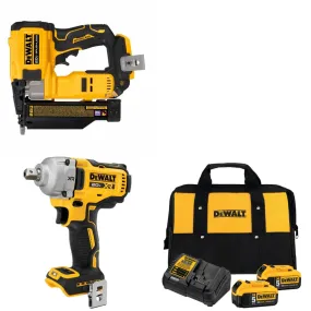 DeWalt DCF892B 20V MAX Impact Wrench w/ DCN623B Nailer, Bare & FREE Battery-2Pk