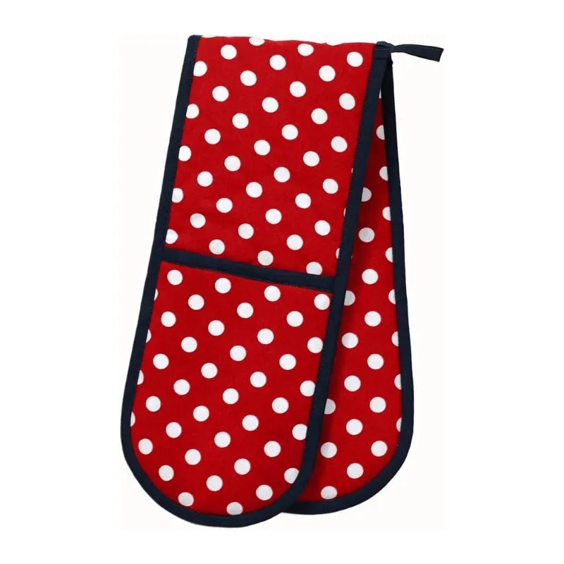 Dexam Polka Dot Red Double Oven Glove