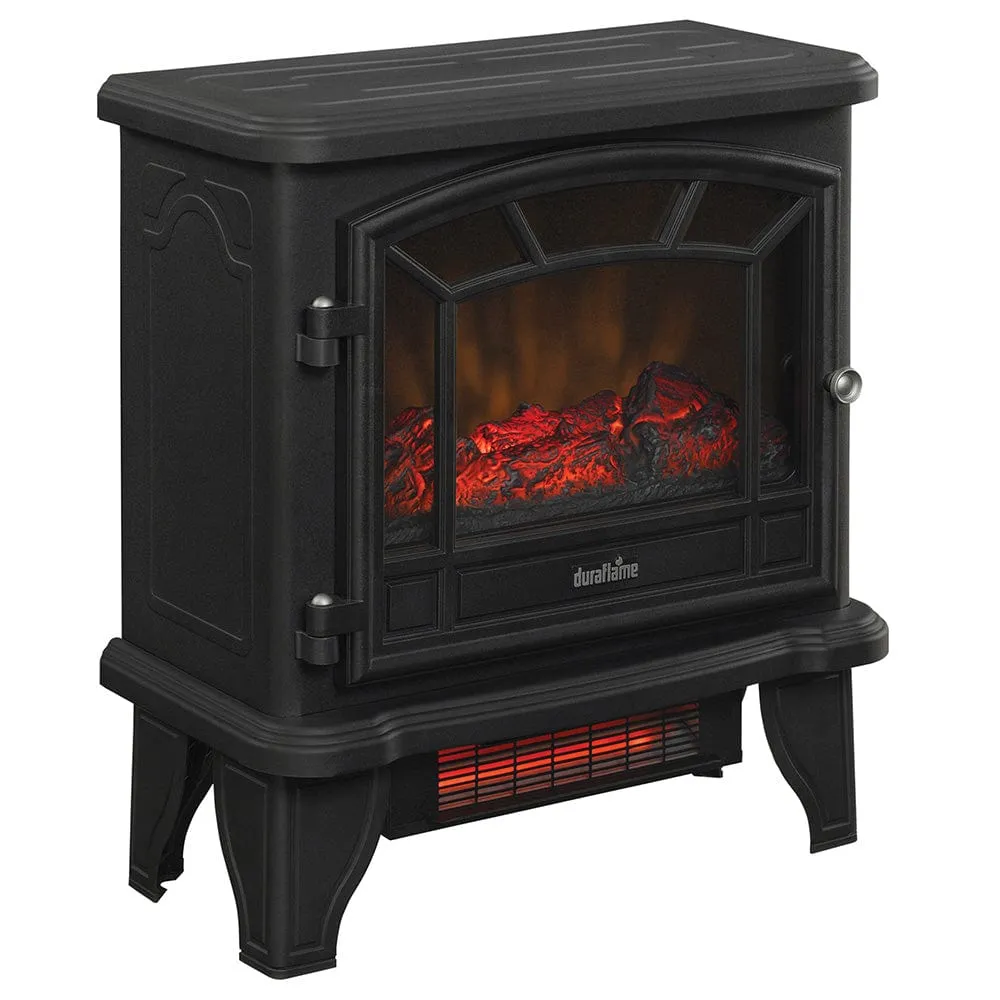 Duraflame 550 Black Infrared Freestanding Electric Fireplace Stove with Remote Control