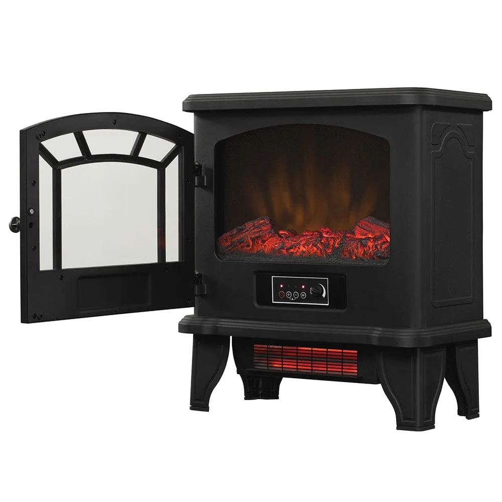 Duraflame 550 Black Infrared Freestanding Electric Fireplace Stove with Remote Control