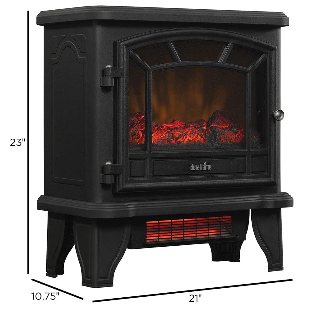 Duraflame 550 Black Infrared Freestanding Electric Fireplace Stove with Remote Control