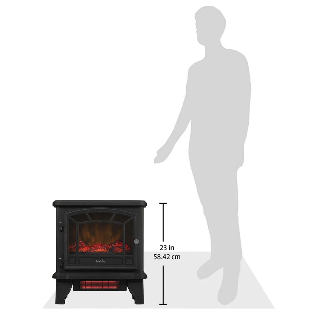 Duraflame 550 Black Infrared Freestanding Electric Fireplace Stove with Remote Control