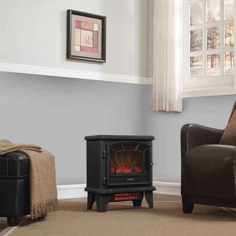 Duraflame 550 Black Infrared Freestanding Electric Fireplace Stove with Remote Control