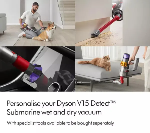 Dyson V15s Detect Submarine Wet and Dry Vacuum Cleaner - Yellow and Nickel