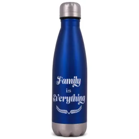 Elanze Designs Family is Everything Blue 17 ounce Stainless Steel Sports Water Bottle