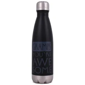 Elanze Designs Gramps You're Awesome Black 17 ounce Stainless Steel Sports Water Bottle