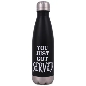 Elanze Designs Just Got Served Black 17 ounce Stainless Steel Sports Water Bottle