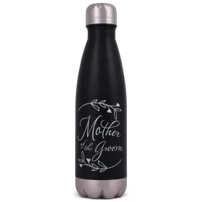 Elanze Designs Mother of Groom Black 17 ounce Stainless Steel Sports Water Bottle