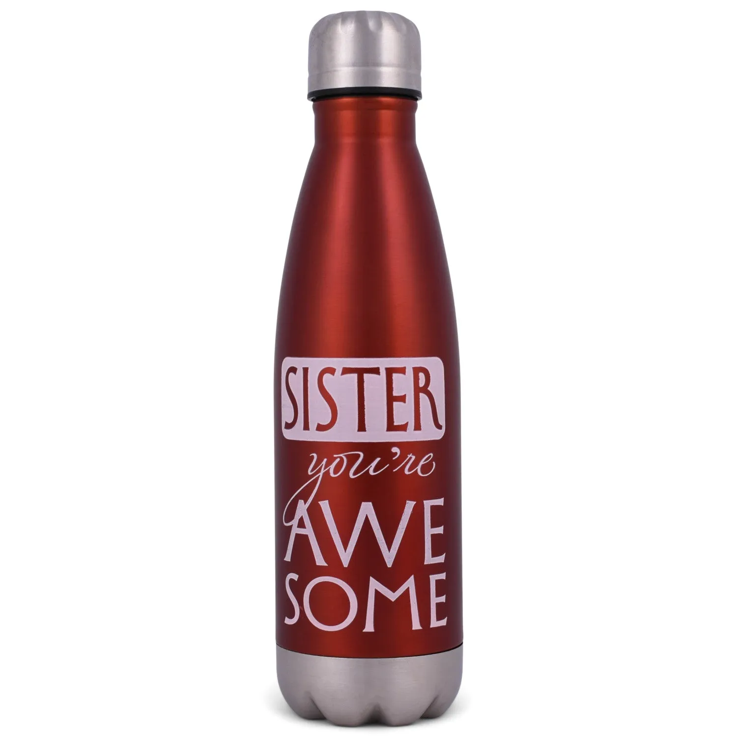 Elanze Designs Sister You're Awesome Red 17 ounce Stainless Steel Sports Water Bottle