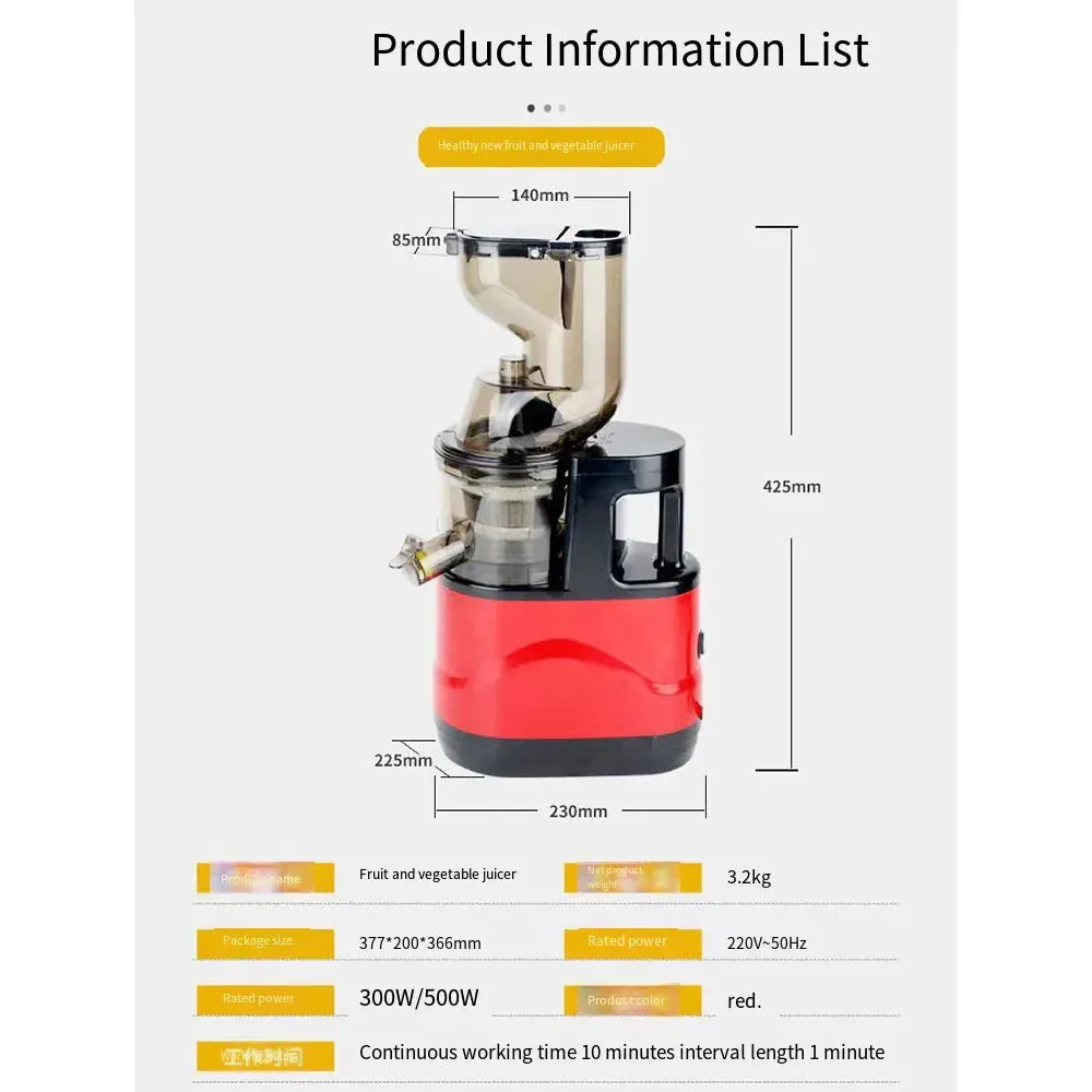 Electric Masticating Quick Vitamin Juicer Machine