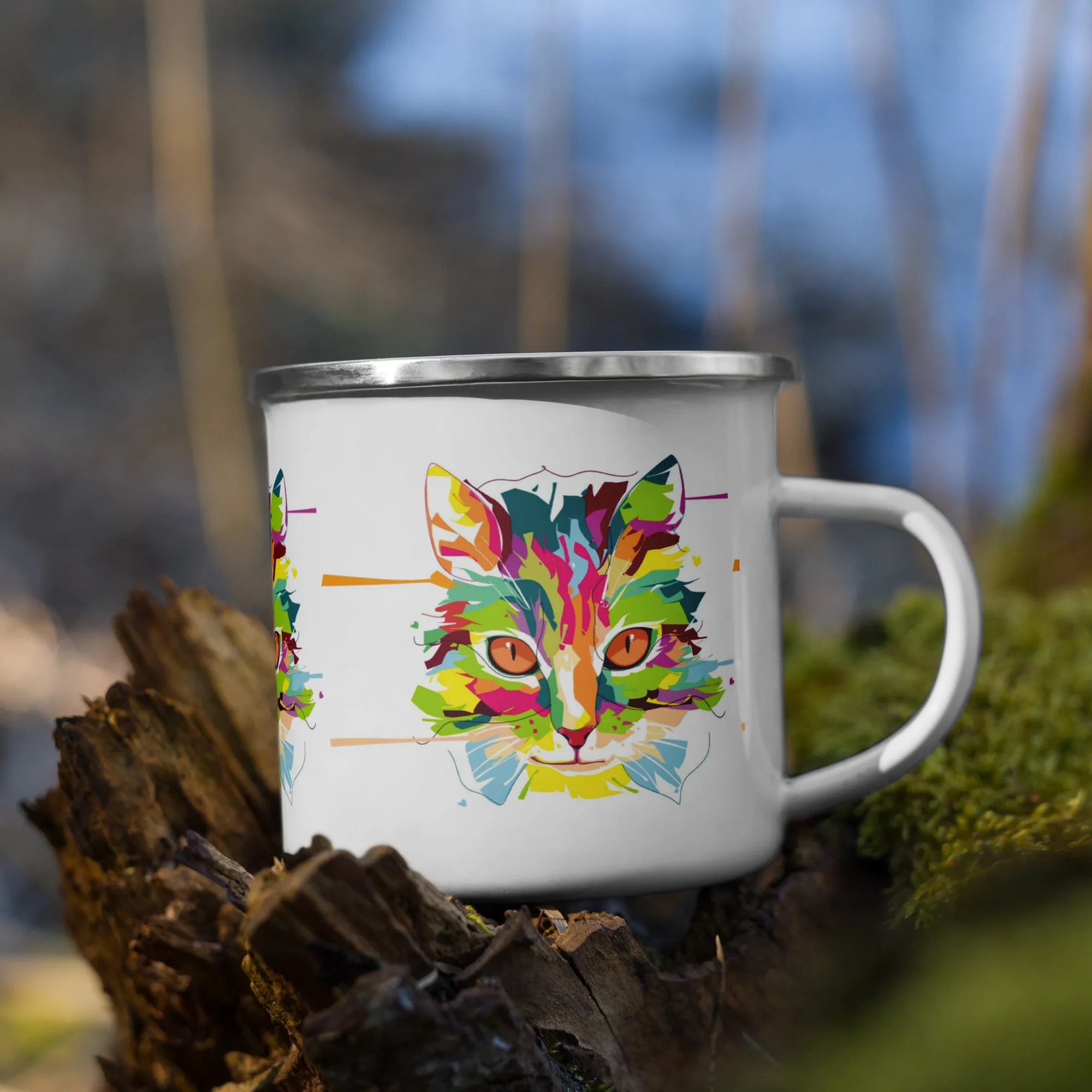 Enamel Mug / Cat Love gift Mug / Mug gift