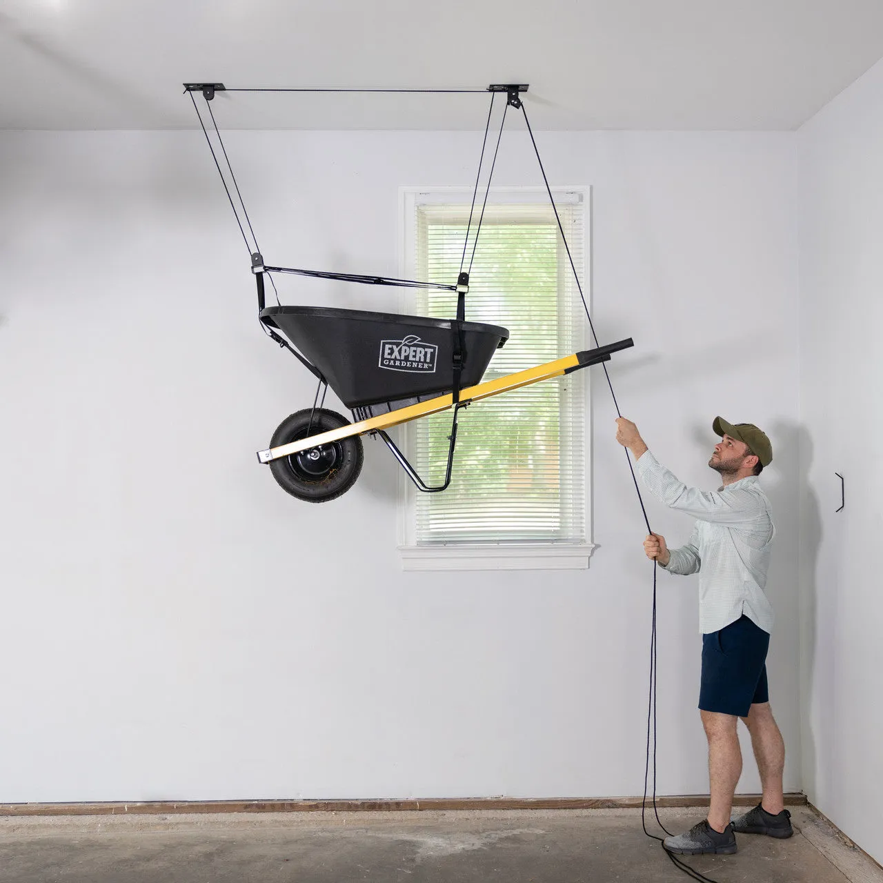 Essential Wheelbarrow Garage Ceiling Storage Hoist | Holds up to 150 lbs