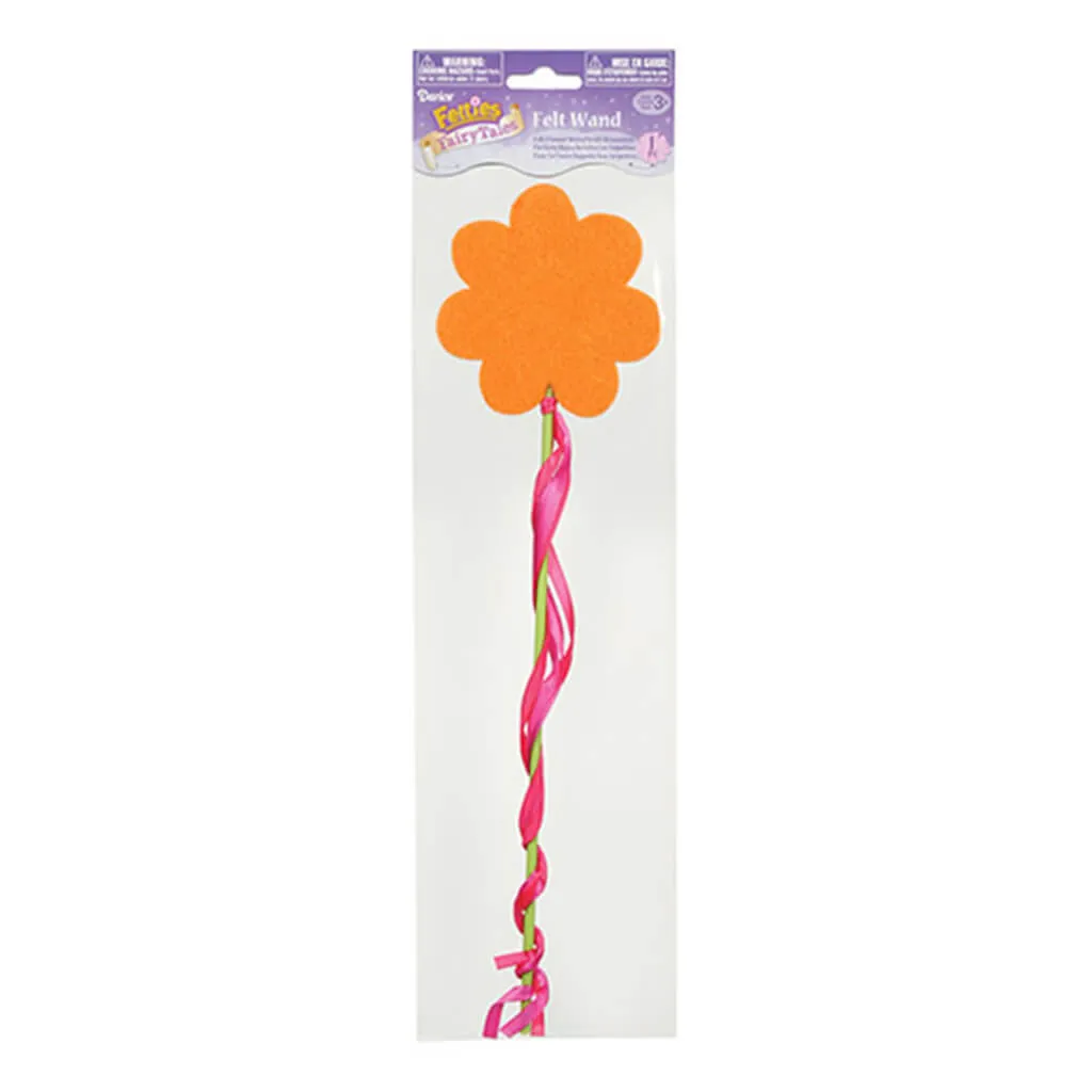 Flower Wand With Streamers 3 Assorted Colors