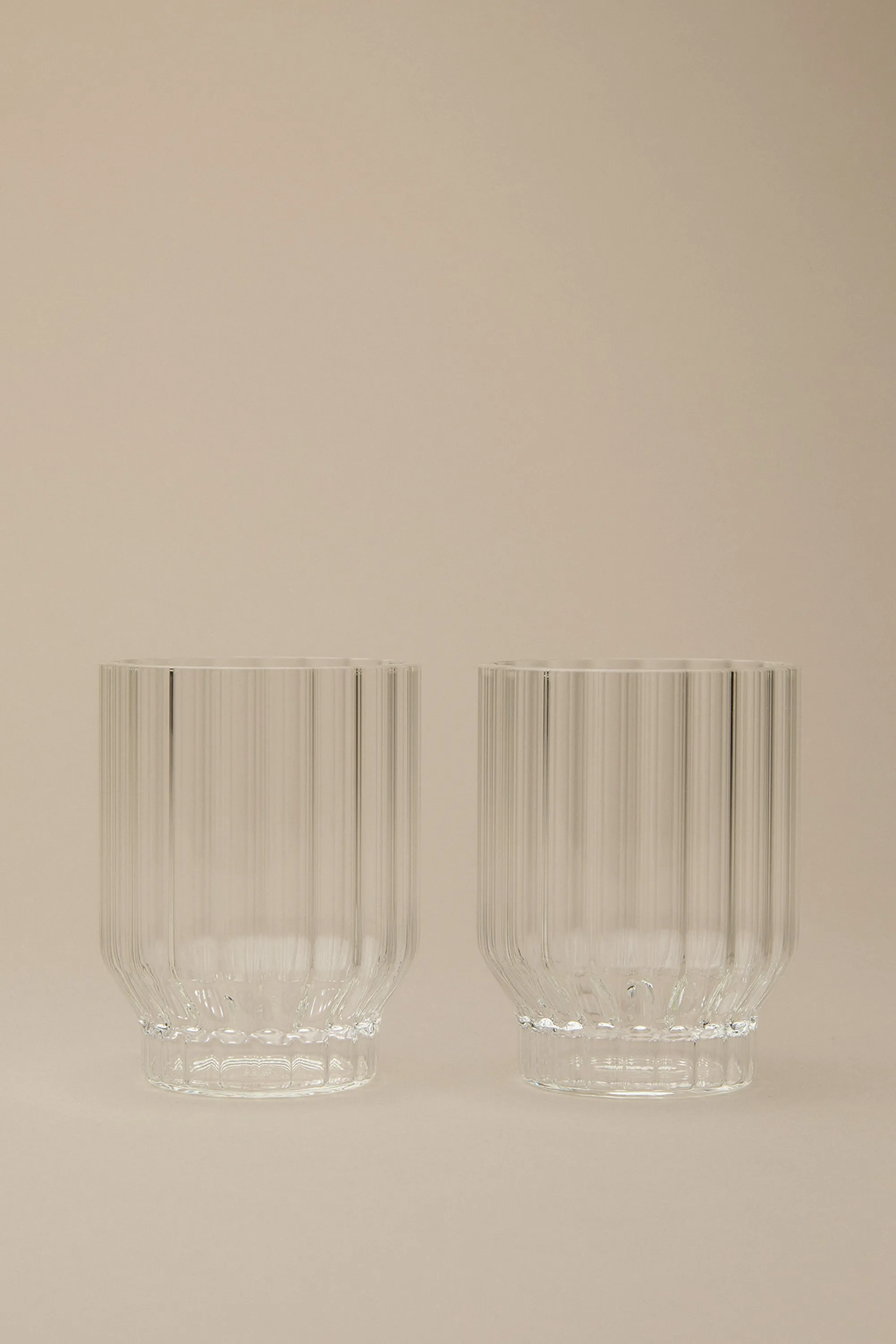 FLUTED TUMBLER GLASSES, SET OF 2