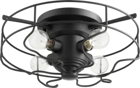 Four Light Ceiling Mount from the 3905 Vintage Ceiling Mounts Collection in Textured Black Finish by Quorum