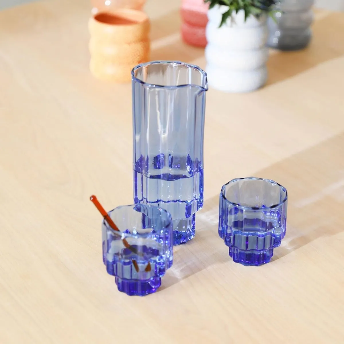 Glass bloom Blue - Set of 4