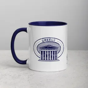 Greece Parthenon Mug with Color Inside - Dark Blue