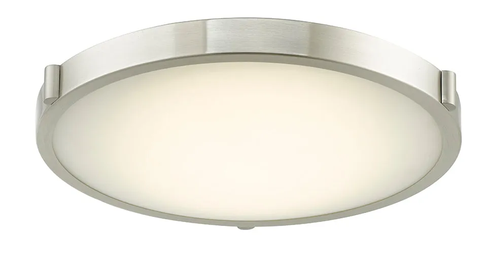 Halo 17" Low Profile Frosted Glass Flush-Mount in Brushed Nickel