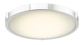 Halo 17" Low Profile Frosted Glass Flush-Mount in Chrome