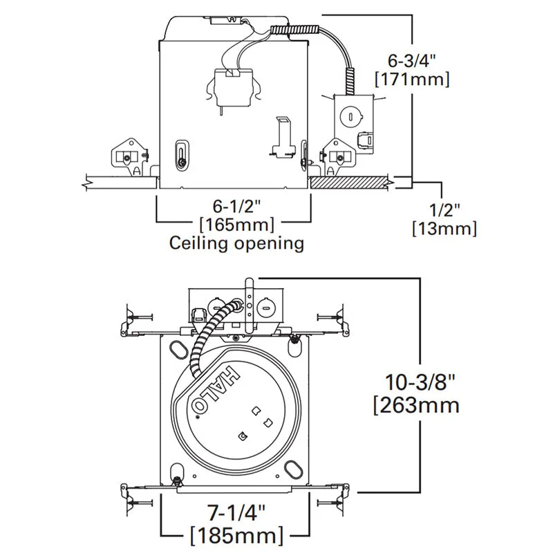 Halo E7ICATNB 6" IC Air-Tite New Construction Housing, No Bracket