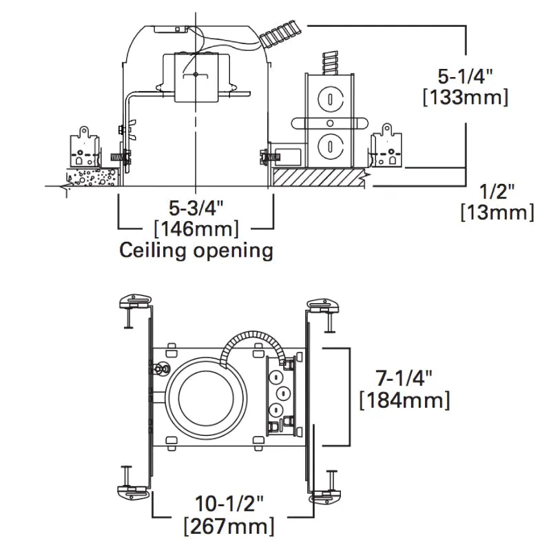 Halo H25ICAT 5" IC New Construction Shallow Incandescent Housing