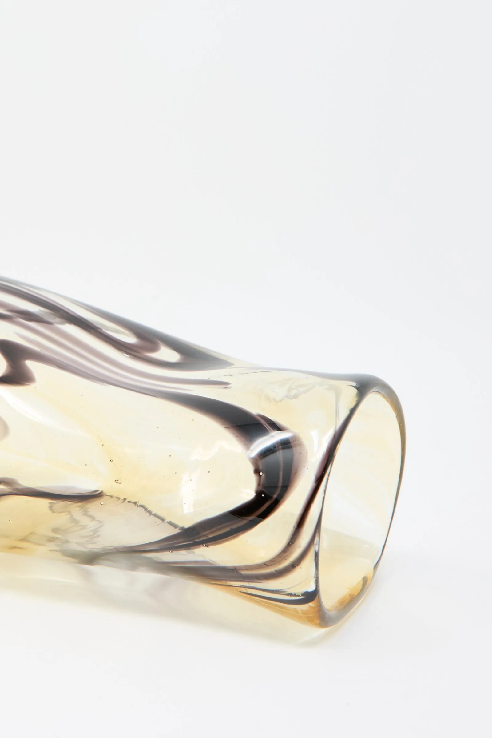 Hand Blown Fumé Carafe in Smoke and Tobacco