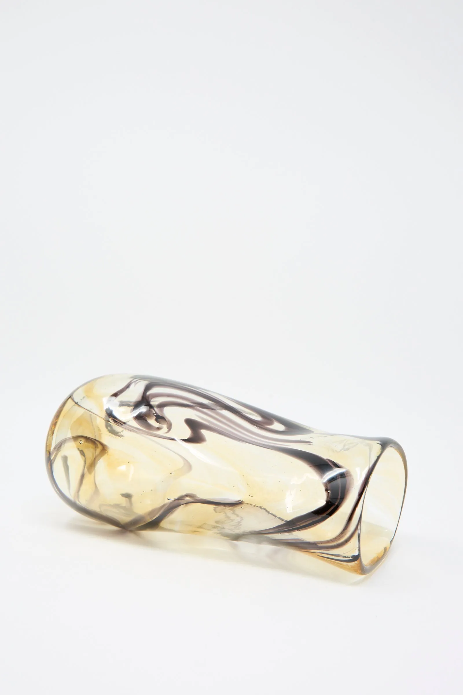 Hand Blown Fumé Carafe in Smoke and Tobacco