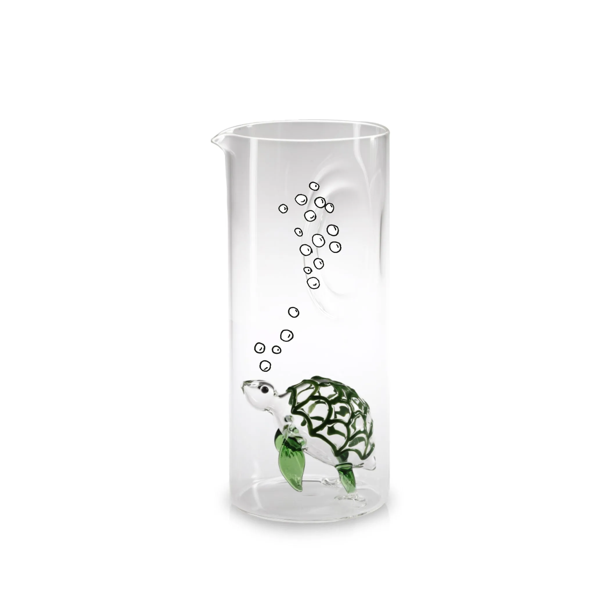 Handblown Glass Turtle Carafe, 24.5cm