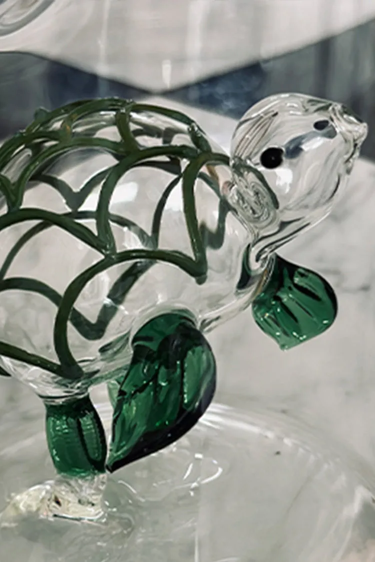 Handblown Glass Turtle Carafe, 24.5cm