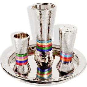 Havdallah Set - Hammer Work - Rings - Multicolor