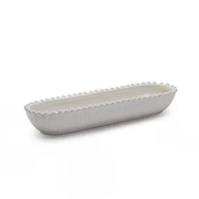 Heirloom Embossed Pearl Edge Oval Tidbit Dish