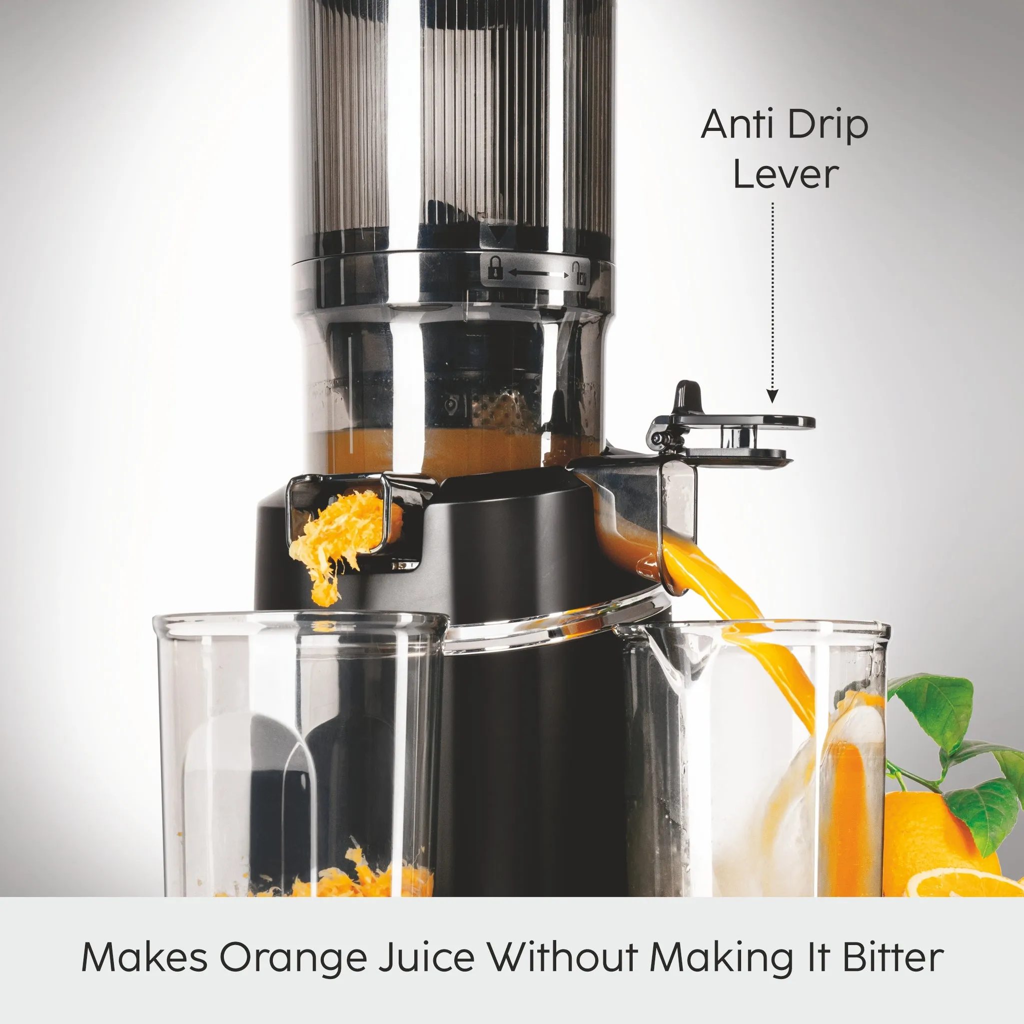 Hopper Slow Juicer 130mm Large Feed, Juice and Pulp containers, Low Noise 250W (SA-4016HSJ)