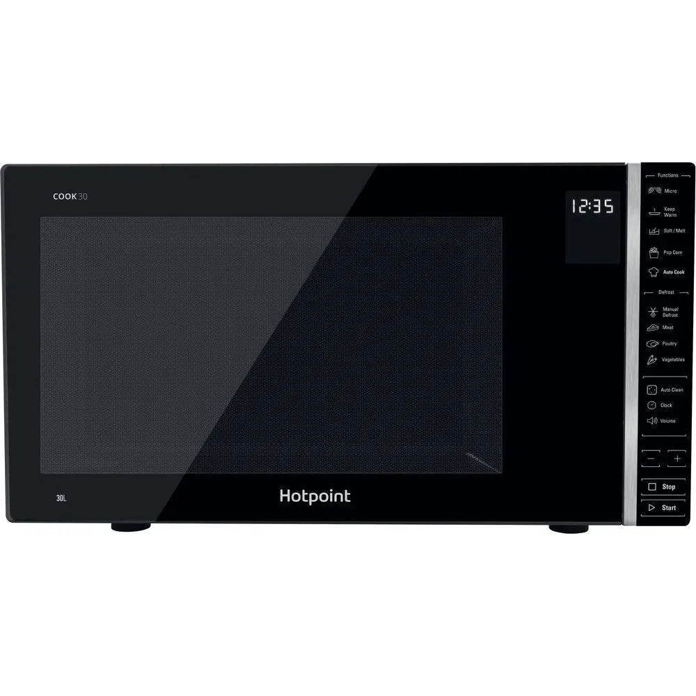 Hotpoint MWH301B 30 Litre Freestanding Microwave, 53.9cm Wide - Black