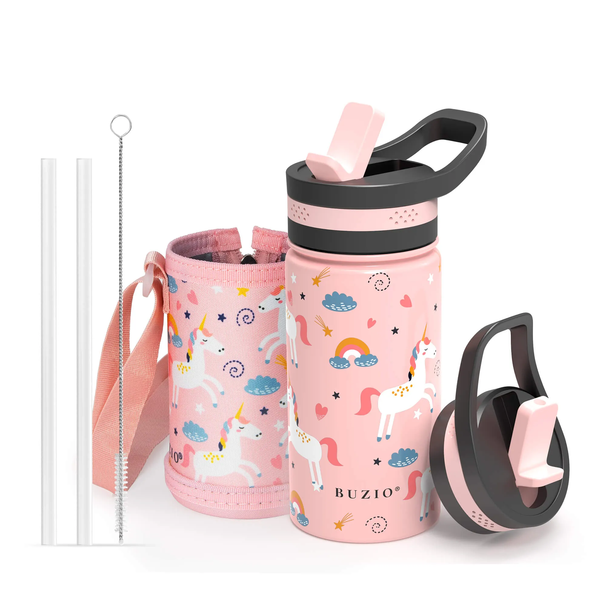 Insulated Water Bottle with Straw Lid for Kids | 14oz