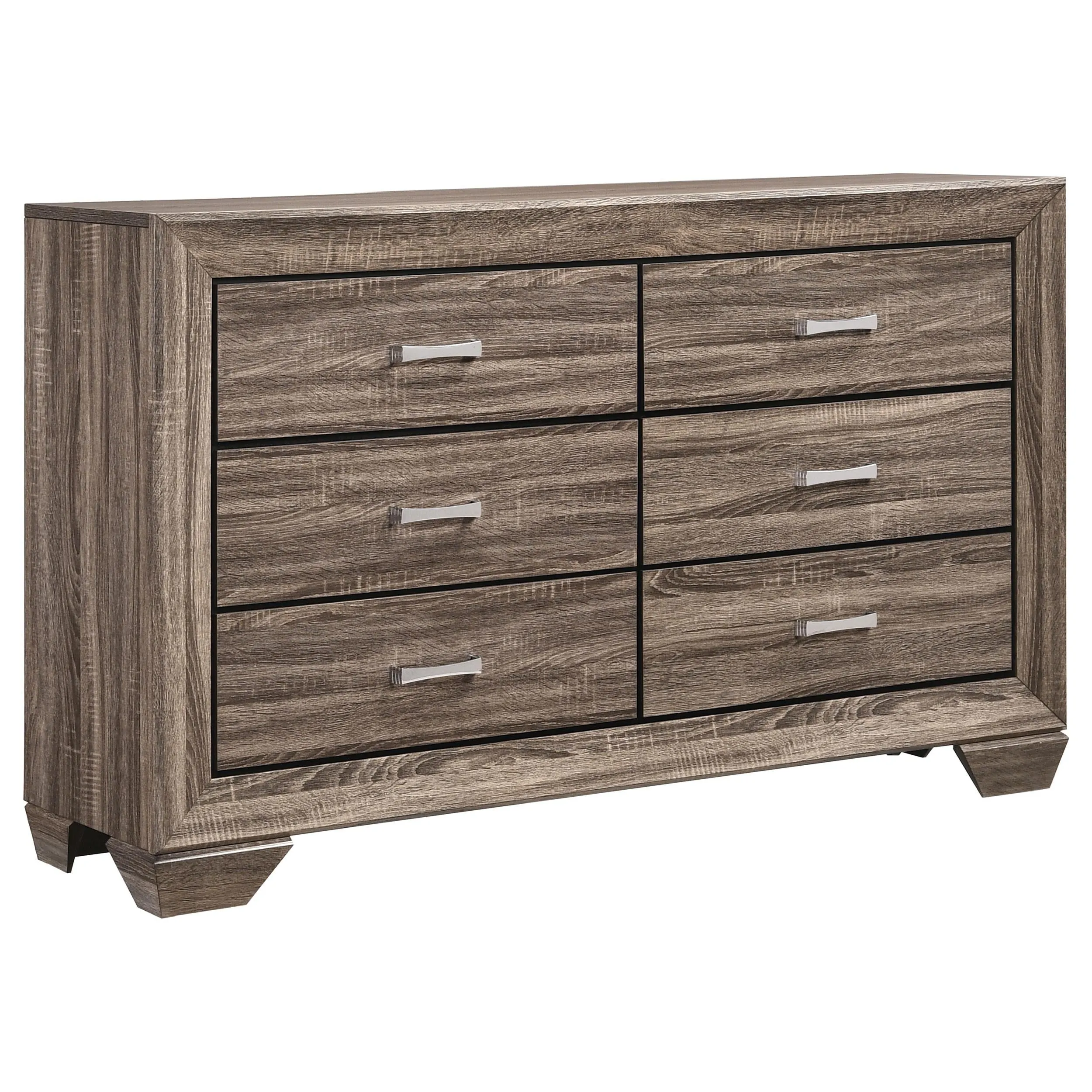 Kauffman 6-drawer Dresser Washed Taupe