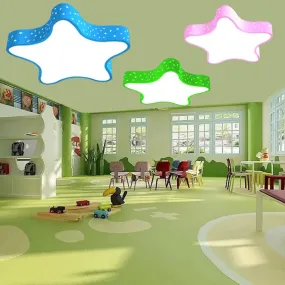 Kids LED Star Shaped Ceiling Fixture in Red/Pink/Yellow