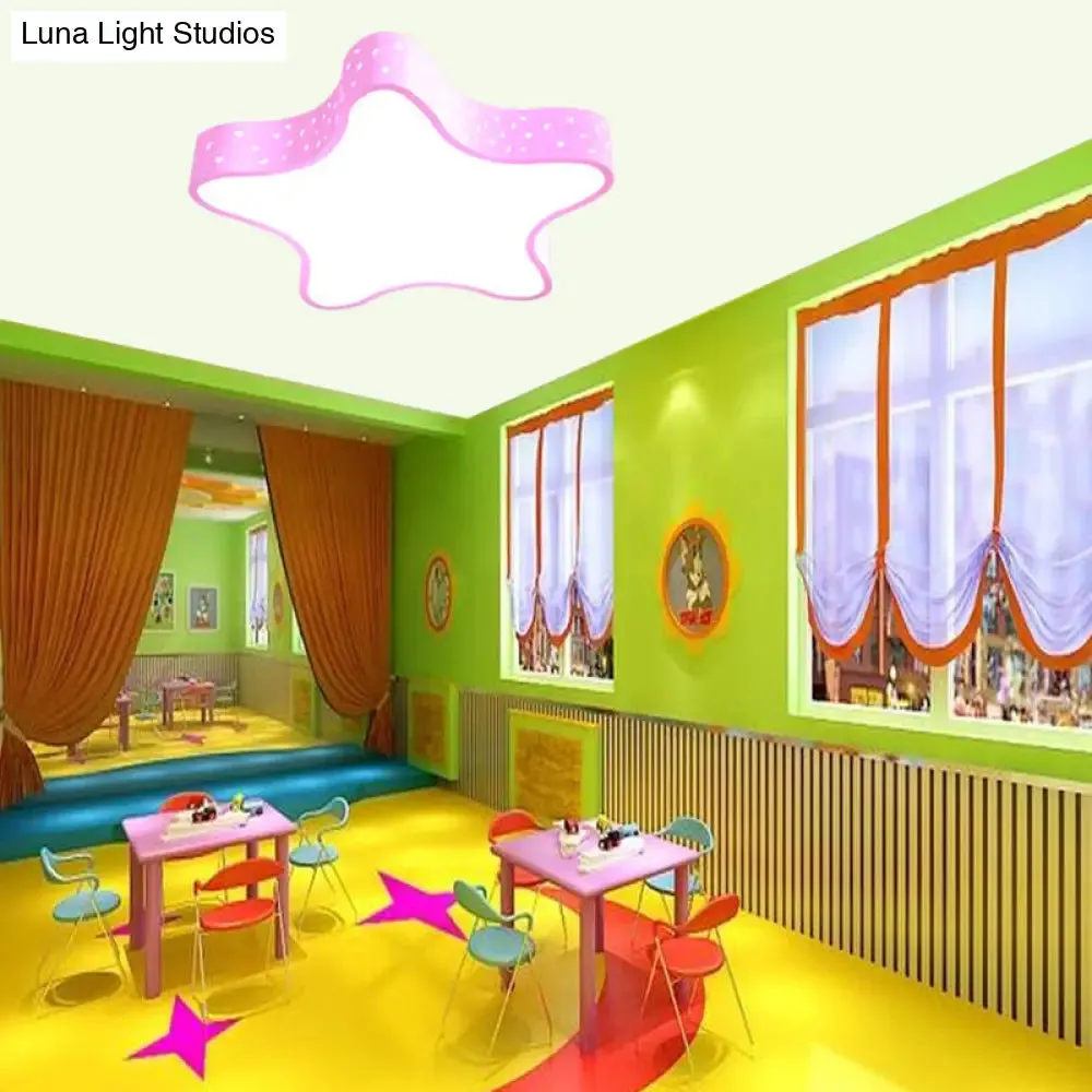 Kids LED Star Shaped Ceiling Fixture in Red/Pink/Yellow