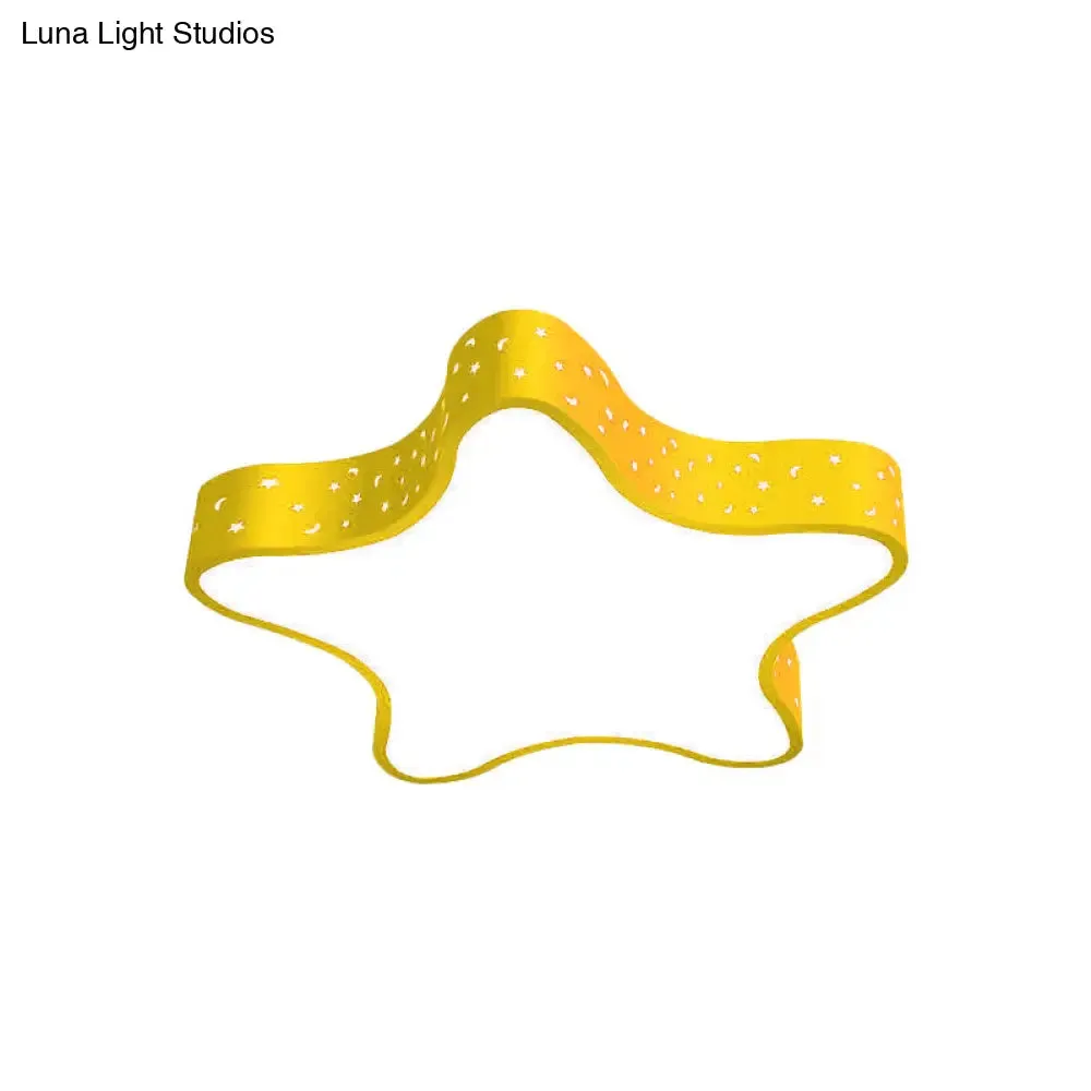 Kids LED Star Shaped Ceiling Fixture in Red/Pink/Yellow