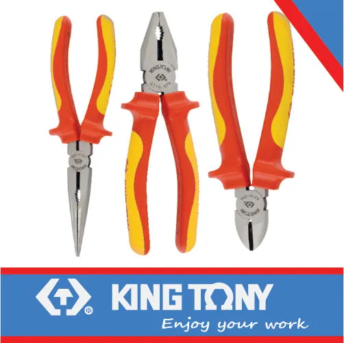 King Tony Vde Insulated Pliers Set - 3Pcs