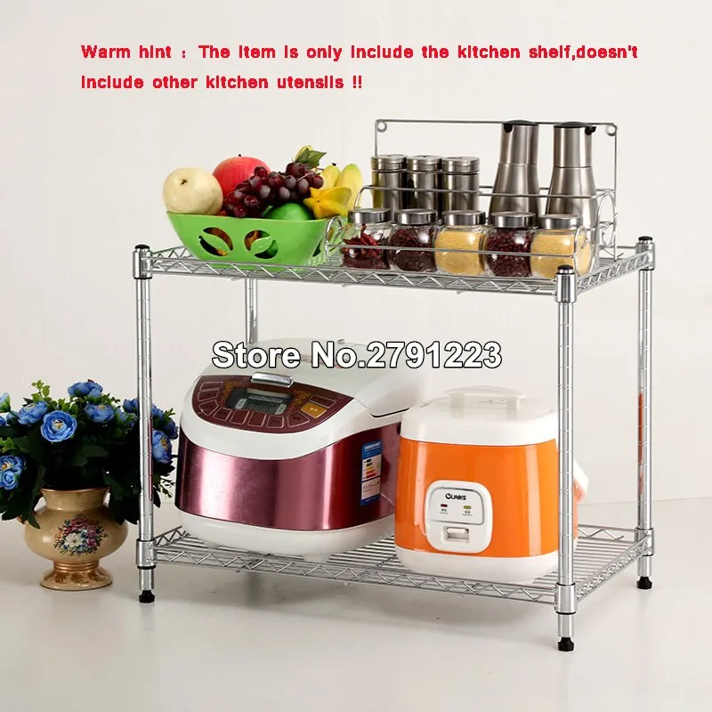 Kitchen corner rack microwave oven rack double-layer countertop oven rack 2 shelves stainless steel storage rack