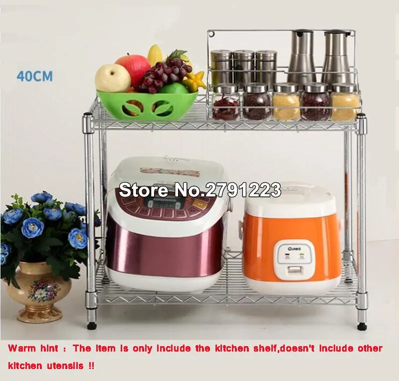 Kitchen corner rack microwave oven rack double-layer countertop oven rack 2 shelves stainless steel storage rack