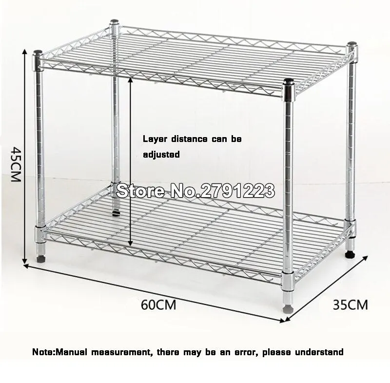 Kitchen corner rack microwave oven rack double-layer countertop oven rack 2 shelves stainless steel storage rack