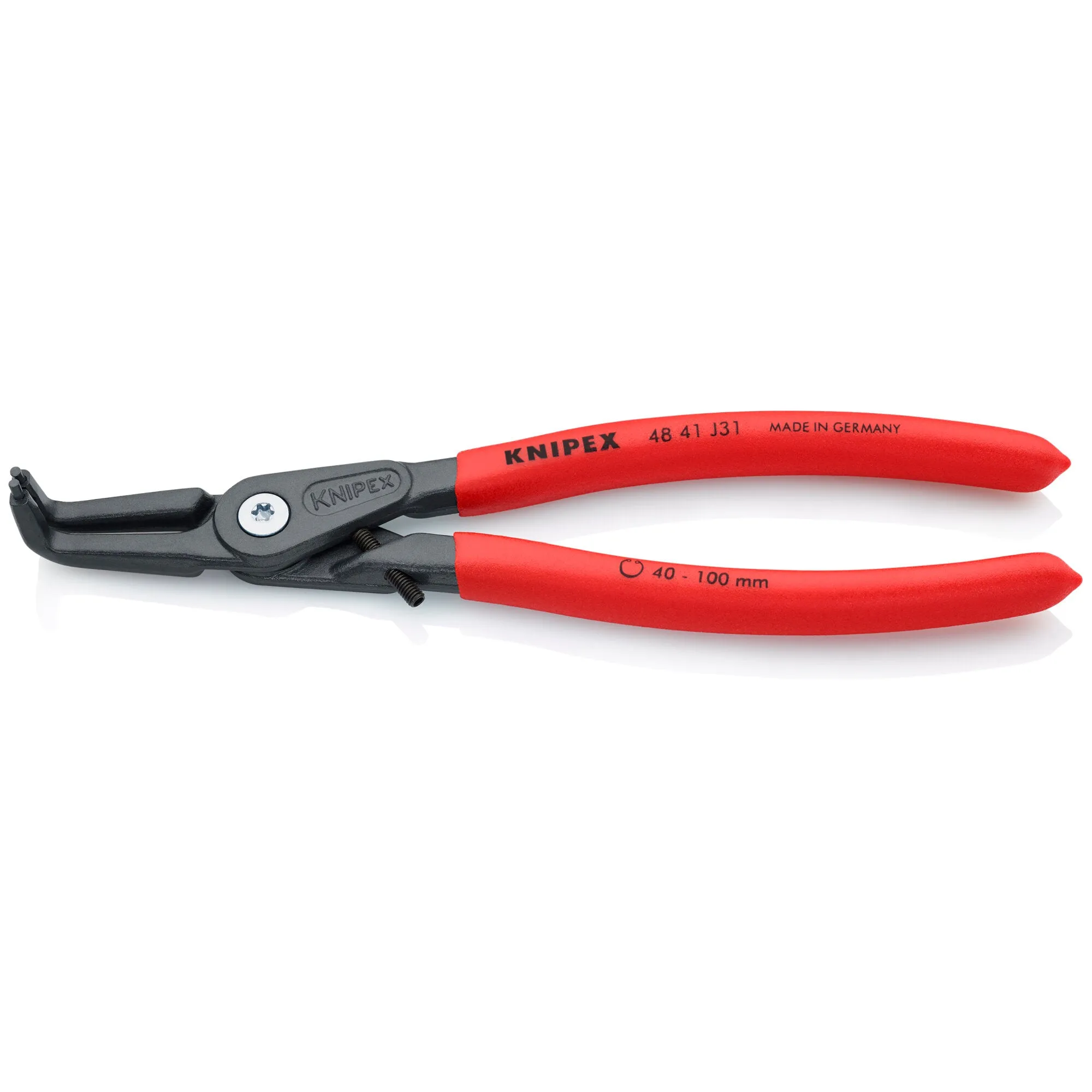 Knipex 48 41 J31 8 1/4" Internal 90° Angled Precision Snap Ring Pliers-Limiter