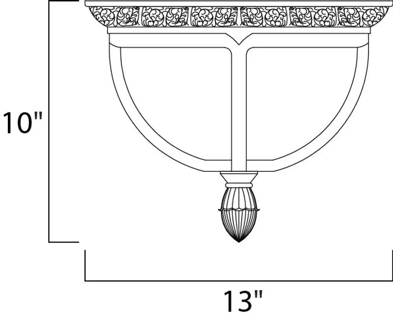 Knob Hill DC 10" 2 Light Outdoor Flush Mount in Sienna