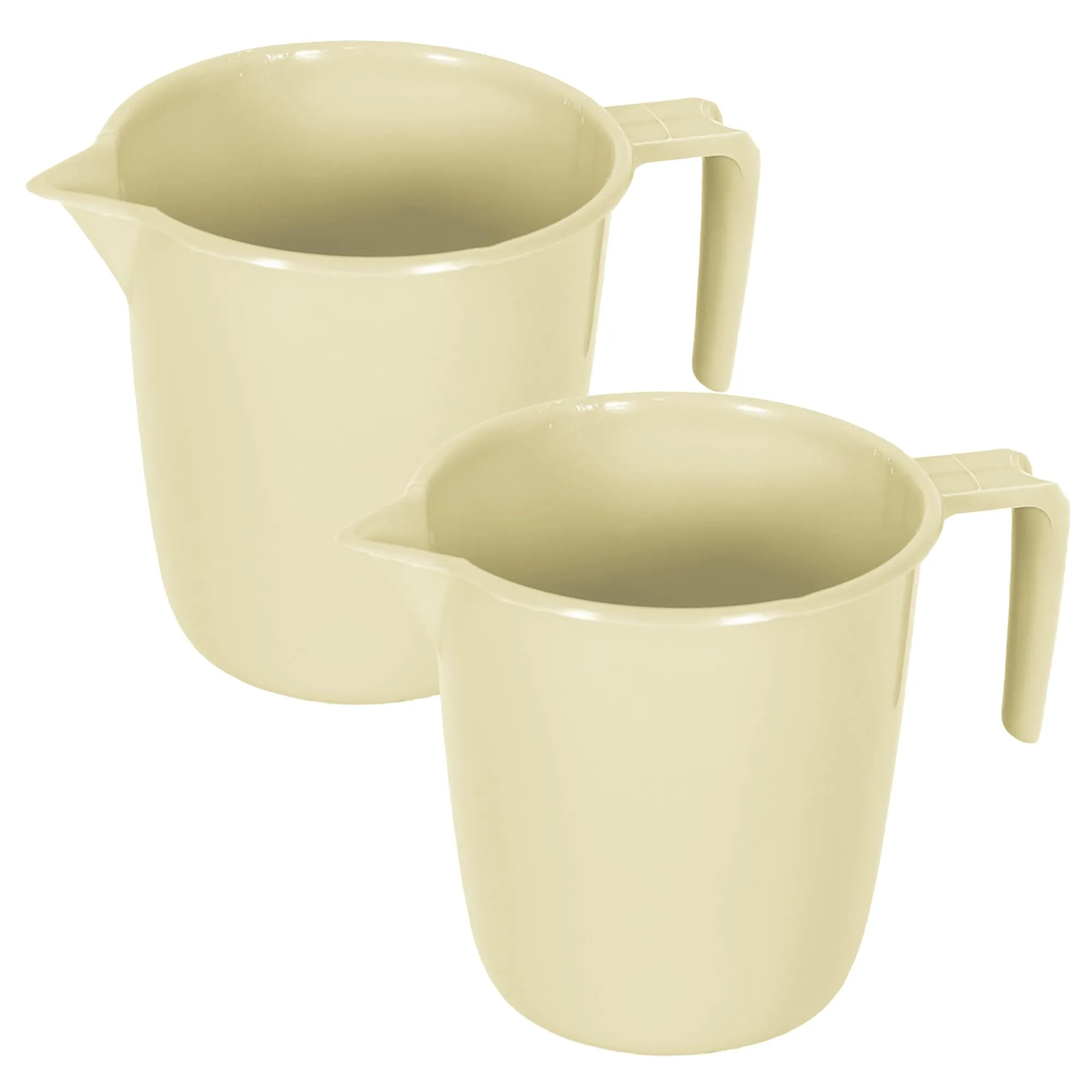 Kuber Industries Bathroom Mug | Plastic Bath Mug for Bathroom | Bath Mug | Mug for Bathroom | Mug for Toilet | Washroom Jug | 111 Bath Mug | 1 LTR | Pack of 2 | Beige