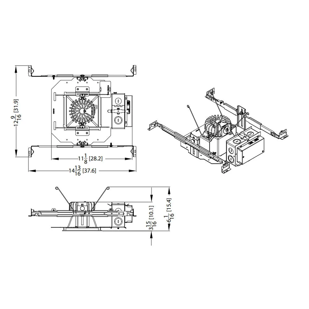 LDN4 Square Commercial LED Downlight, 2300 Lumens, 30K|35K|40K|50K - Reflector Sold Separately