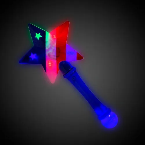 LED Light Up Flashing Star Prism Wand